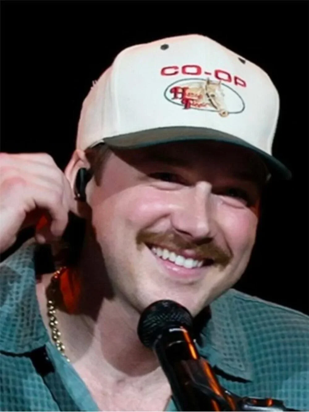 Co-Op Horse Feed Embroidered Morgan Wallen Cream Green Snapback Trucker Hat Retr